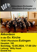 Akkordeon in der Ev. Kirche Pforzheim-Eutingen,Hauptstr. 106