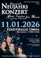 Das großes Neujahrskonzert - Drei Tenöre und ein Klavier für Unna